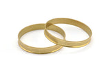 Brass Channel Bracelet - Raw Brass Channel Bangle Settings -Glue On- (10x66.5mm) V033
