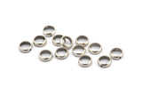 8mm Circle Connector, 25 Antique Silver Plated Brass Circle Ring Connector With 2 Holes, Findings (8x2.5mm) BS 1850 H0260