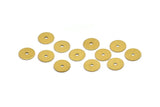 Middle Hole Connector, 100 Raw Brass Round Disc, Middle Hole Connector, Bead Caps, Findings (8mm) Brs 77 A0441
