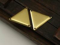Brass Triangle Charm, 20 Raw Brass Triangle Charms with 3 Holes (22x25mm) Brs 3012  A0023