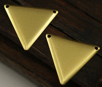 Bohemian Trinagle Charm, 50 Raw Brass Triangle Charms with 2 Holes (22x25mm) Brs 3014 A0052