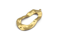 Brass Drop Charm, 12 Raw Brass Irregular Charms With 1 Loop, Earrings, Pendants, Findings (32x18x0.60mm) D1260