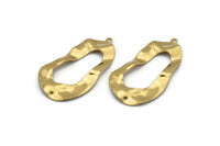 Brass Drop Charm, 12 Raw Brass Irregular Charms With 1 Loop, Earrings, Pendants, Findings (32x18x0.60mm) D1260