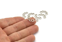 Gümüş Petek Charm, 25 Antik Gümüş Kaplamalı Pirinç Yarı Petek Charm (17x9,5x5x0,8 mm) E049 H0276