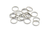 Silver Circle Connector, 24 Silver Tone Circle Connectors, Rings, Findings (14x2mm) BS 2101