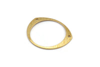 Brass Circle Connector, 24 Raw Brass Textured Circle Connectors With 2 Holes (26x22x0.80mm) D0640