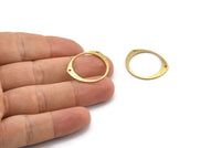 Brass Circle Connector, 24 Raw Brass Textured Circle Connectors With 2 Holes (26x22x0.80mm) D0640
