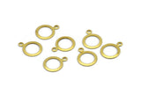 Brass Round Finding, 50 Raw Brass Round Charms, Findings (10mm) Brs 92 A0534