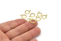 Brass Round Finding, 50 Raw Brass Round Charms, Findings (10mm) Brs 92 A0534
