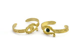 Brass Eye Cuff, Raw Brass Eye Shaped Bracelet Stone Setting With 1 Pad - Pad Size 8mm N1778