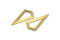 Brass Triangle Pendant, 6 Raw Brass Triangle Pendants, Charms, Earrings (38x20x0.8mm) U148