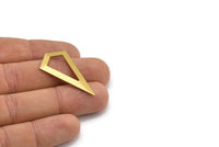 Brass Triangle Pendant, 6 Raw Brass Triangle Pendants, Charms, Earrings (38x20x0.8mm) U148