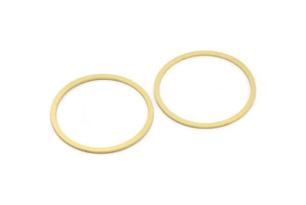 40mm Circle Connector, 12 Raw Brass Circle Connectors (40x2x1mm) Bs 1326