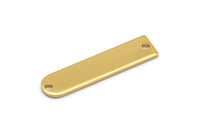 D Shape Rings - 3 Gold Plated Brass D Shape Connectors With 2 Holes (27.5x6.5x1mm) BS 1937