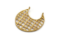 Brass Ethnic Pendant, 1 Raw Brass Ethnic Pendants With 2 Loops (41x2mm) E246