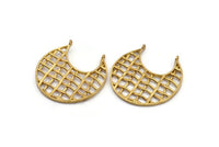 Brass Ethnic Pendant, 1 Raw Brass Ethnic Pendants With 2 Loops (41x2mm) E246