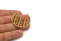 Brass Ethnic Pendant, 1 Raw Brass Ethnic Pendants With 2 Loops (41x2mm) E246