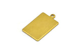 Brass Rectangle Pendant, 12 Raw Brass Rectangle Stamping Blank Pendants with 1 Loop, Charms, Earrings (23x14x0.80mm) B0317
