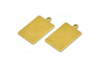 Brass Rectangle Pendant, 12 Raw Brass Rectangle Stamping Blank Pendants with 1 Loop, Charms, Earrings (23x14x0.80mm) B0317