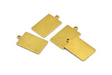 Brass Rectangle Pendant, 12 Raw Brass Rectangle Stamping Blank Pendants with 1 Loop, Charms, Earrings (23x14x0.80mm) B0317