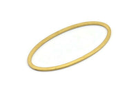 Brass Oval Connectors, 12 Raw Brass Oval Shaped Rings (26x54x1x2mm) BS 2243