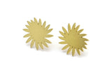 Earring Studs, 8 Raw Brass - Irregular Shaped Stud Earrings - Brass Earrings - Earrings (16x15x0.60mm) A2949