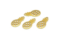 Brass Pineapple, 24 Raw Brass Pineapple Pendant, Earrings, Findings (16x9x0.6mm) Y082