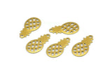 Brass Pineapple, 24 Raw Brass Pineapple Pendant, Earrings, Findings (16x9x0.6mm) Y082
