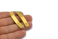 Brass Bracelet Blank, 12 Raw Brass Bracelet Blanks with 2 holes (47x8x0.80mm) A1118