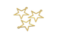 Pirinç Yıldız Tılsımı, 1 Döngülü 50 Ham Pirinç Yıldız Tılsımı (22 mm) Brs 725-2 A0301