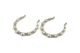 Gümüş Yuvarlak Kolye, 2 Antik Gümüş Kaplama Pirinç Yuvarlak Kemikli Kolye, Küpeler, 2 Döngülü Bulgular (35 mm) N0879 H0967