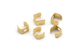Brass Crimp End, 150 Raw Brass Geometric Cap Connectors With 1 Hole, Findings (6x5mm) D1129