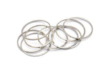 Silver Circle Connector, 24 Silver Tone Circle Connectors, Rings, Findings (30x1x1mm) BS 2099