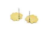 Earring Studs, 10 Raw Brass - Cloud Shaped Stud Earrings - Brass Earrings - Earrings (11x12x0.60mm) A2968