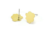 Earring Studs, 12 Raw Brass - Cloud Shaped Stud Earrings - Brass Earrings - Earrings (10x0.60mm) A2950