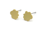Earring Studs, 12 Raw Brass - Cloud Shaped Stud Earrings - Brass Earrings - Earrings (8x0.60mm) A2964