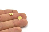 Earring Studs, 12 Raw Brass - Cloud Shaped Stud Earrings - Brass Earrings - Earrings (8x0.60mm) A2964