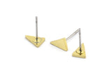 Pirinç Üçgen Küpe, 12 Ham Pirinç Küçük Üçgen Şekilli Küpe (7x5x1mm) A2961