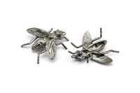 Huge Bug Pendant, 1 Black Plated Bug Fly Insect Charm Pendant (43x41mm) N0214 Q0665