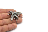 Huge Bug Pendant, 1 Black Plated Bug Fly Insect Charm Pendant (43x41mm) N0214 Q0665