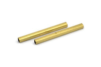 Solid Brass Tubes, 24 Square Raw Brass Tubes (50x4x4mm) Sq07 Brc282