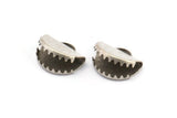 Half Moon Crimp, 15 Antique Silver Plated Ribbon Crimp Ends With 1 Loop, Findings (15x12.5mm) D0152 H0320