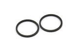 Black Circle Connectors - 24 Oxidized Brass Black Circle Connectors (16x1x1mm) BS 1098 s464