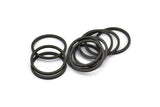 Black Circle Connectors - 24 Oxidized Brass Black Circle Connectors (16x1x1mm) BS 1098 s464