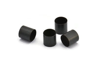 Black Tube Beads - 12 Oxidized Brass Tubes (10x10mm) Bs 1551 S014
