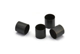 Black Tube Beads - 12 Oxidized Brass Tubes (10x10mm) Bs 1551 S014