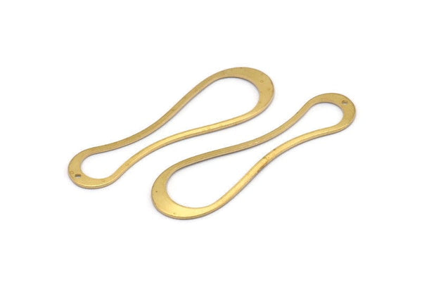 Brass Irregular Charm, 12 Raw Brass Irregular Charms With 1 Hole, Findings, Earrings, Pendants (51x15x11x0.80mm) D1161