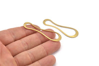 Brass Irregular Charm, 12 Raw Brass Irregular Charms With 1 Hole, Findings, Earrings, Pendants (51x15x11x0.80mm) D1161