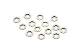 Silver Hexagon Ring, 100 Antique Silver Plated Brass Hexagonal Rings (6x1mm) D0012 H0658
