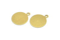 Brass Round Charm, 25 Raw Brass Tags (19x16x0.50mm) Brs 89 A0221